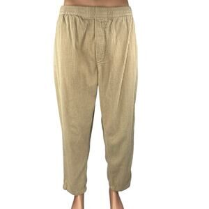 Zara Men's Beige Tan Corduroy Drawstring Tapered Trousers Sweat Pants Size XL